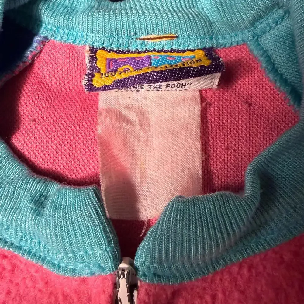 Vintage Winnie the Pooh 100 Acre Collection Colorblock Fleece Footed Pajamas
